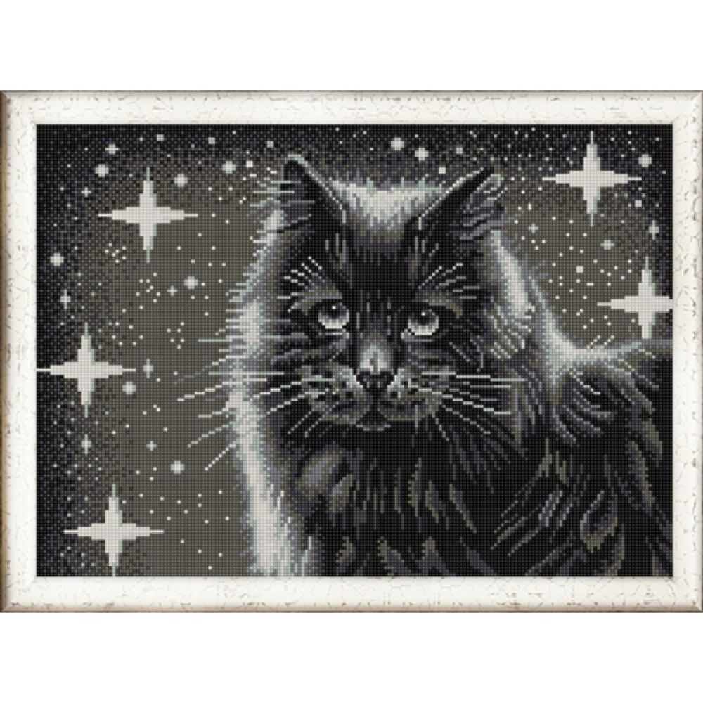 Рисунок для вышивания бисером Конек, 9942 Черный кот 29х39 см