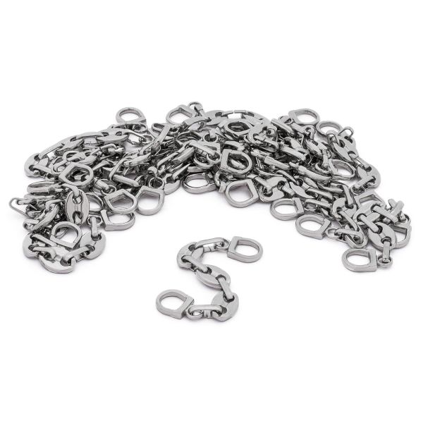 Вешалка-цепочка для одежды усиленная 80х8 мм (никель), 20 шт