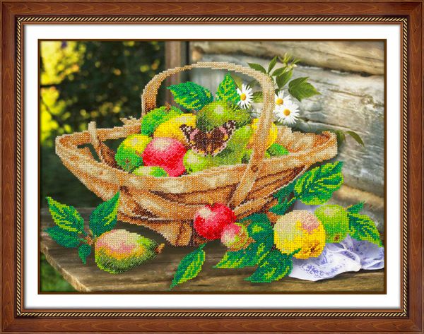 Набор для вышивания бисером Паутинка, Яблочки 38х28 см