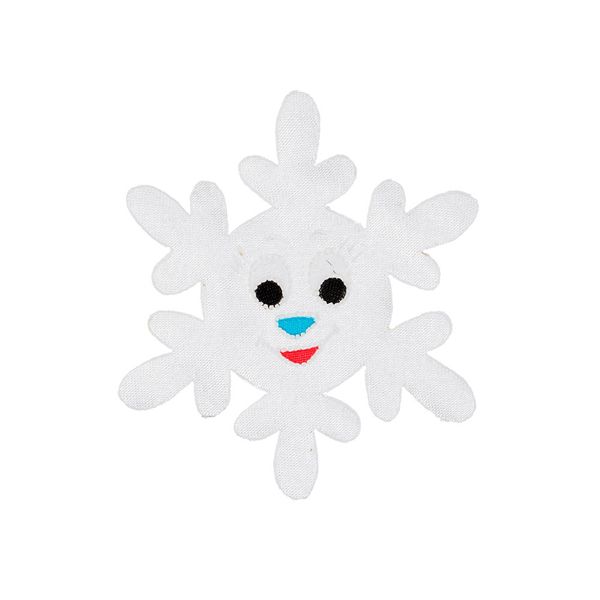 Термоаппликация №4 12 шт, 4-28 снежинка с улыбкой белая, Blitz