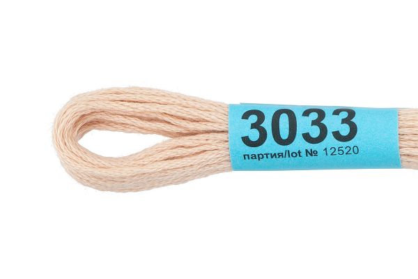 Мулине Gamma 100% хлопок, цв.3033 св.бежевый, 24 мотка по 8 метров