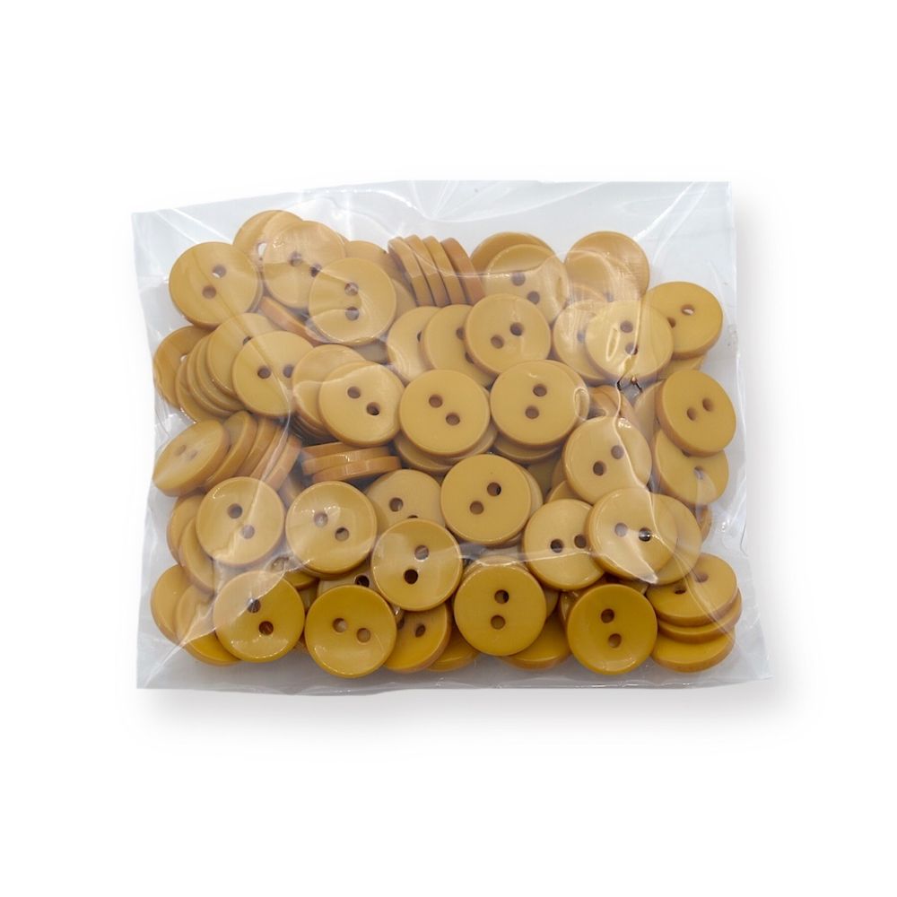 Пуговицы 2 прокола 18L, 11 мм, (Mustard (горчичный)), NE74, 144 шт