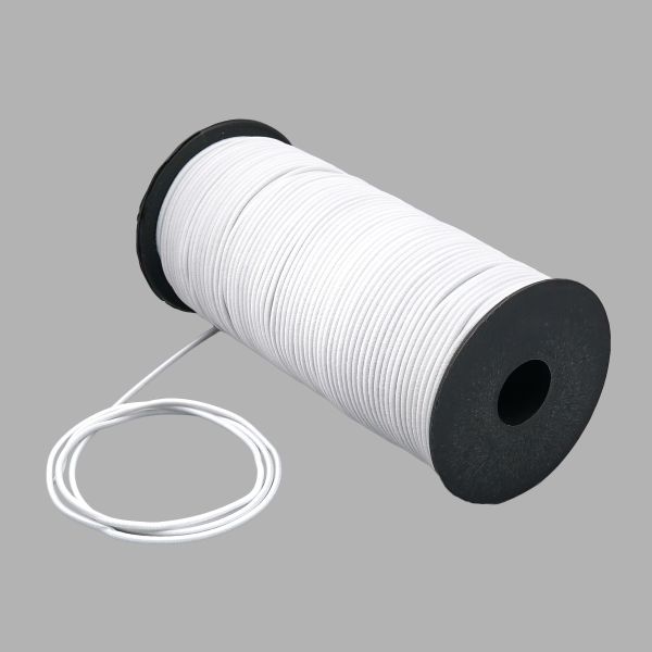 Резинка шляпная (шнур эластичный) ⌀2.5 мм / 100 метров, С501 - белый