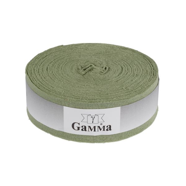 Косая бейка трикотажная 35 мм / 10 метров, (рибана), 013 фисташковый, Gamma