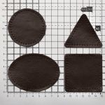 Набор заплаток пришивных из кожи, круг, квадрат, треугольник, овал 6см, с перфорацией, 4 шт (03 темно-коричневый), 9723