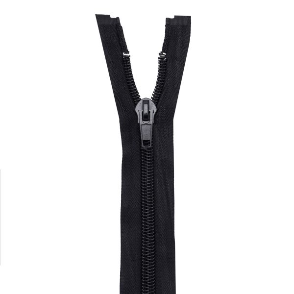 Молния спираль (витая) Т10 (10 мм) 1 зам., разъем., 80 см, черный, 10 шт