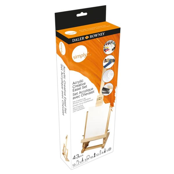 Краска акриловая Daler Rowney набор Simply с мольбертом 12 цв.х12 мл, Daler Rowney 126500201