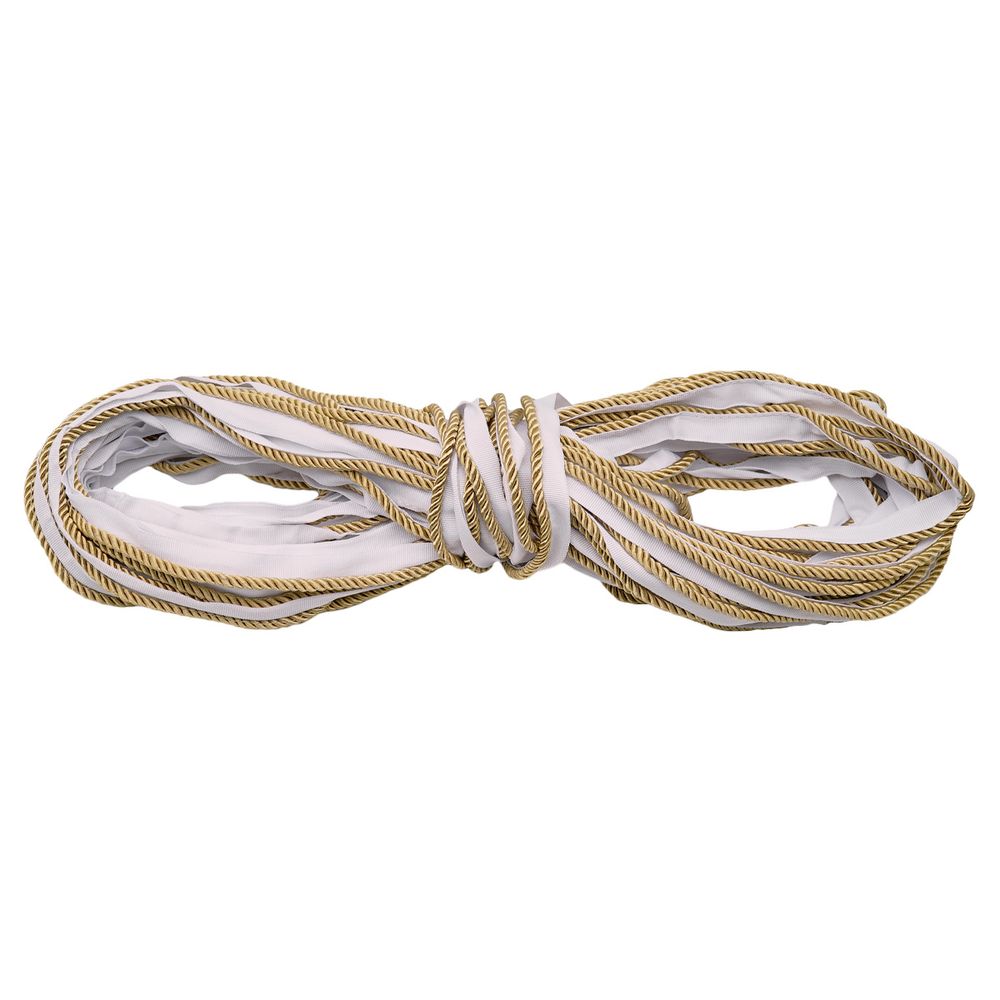 Кант витой 5 мм / 25 метров, белый/88 светлое золото, 3AR3294