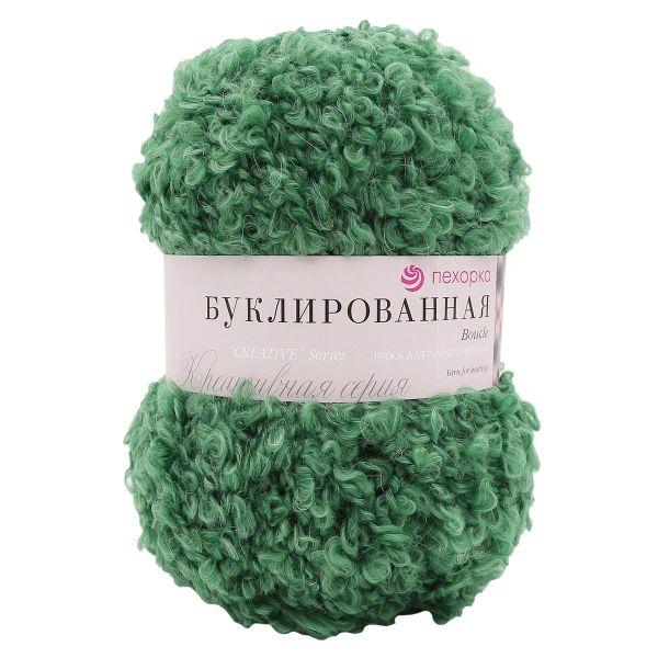 Пряжа Пехорка Буклированная / уп.5 мот. по 200 г, 220 м, 117 киви