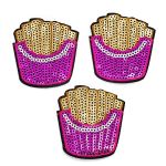 Термоаппликация вышитая с пайетками Фастфуд 5*5,5см (3 шт) (цветной) S1224