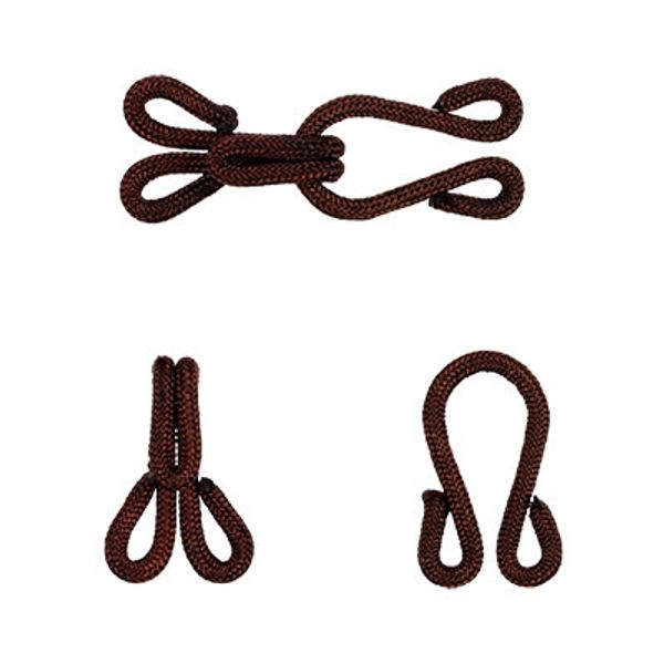 Крючок шубный обтяжной 15 мм, 10 шт, 03 т-коричневый, Gamma