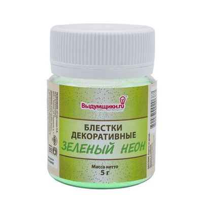 Блестки декоративные 5 г, зеленый неон