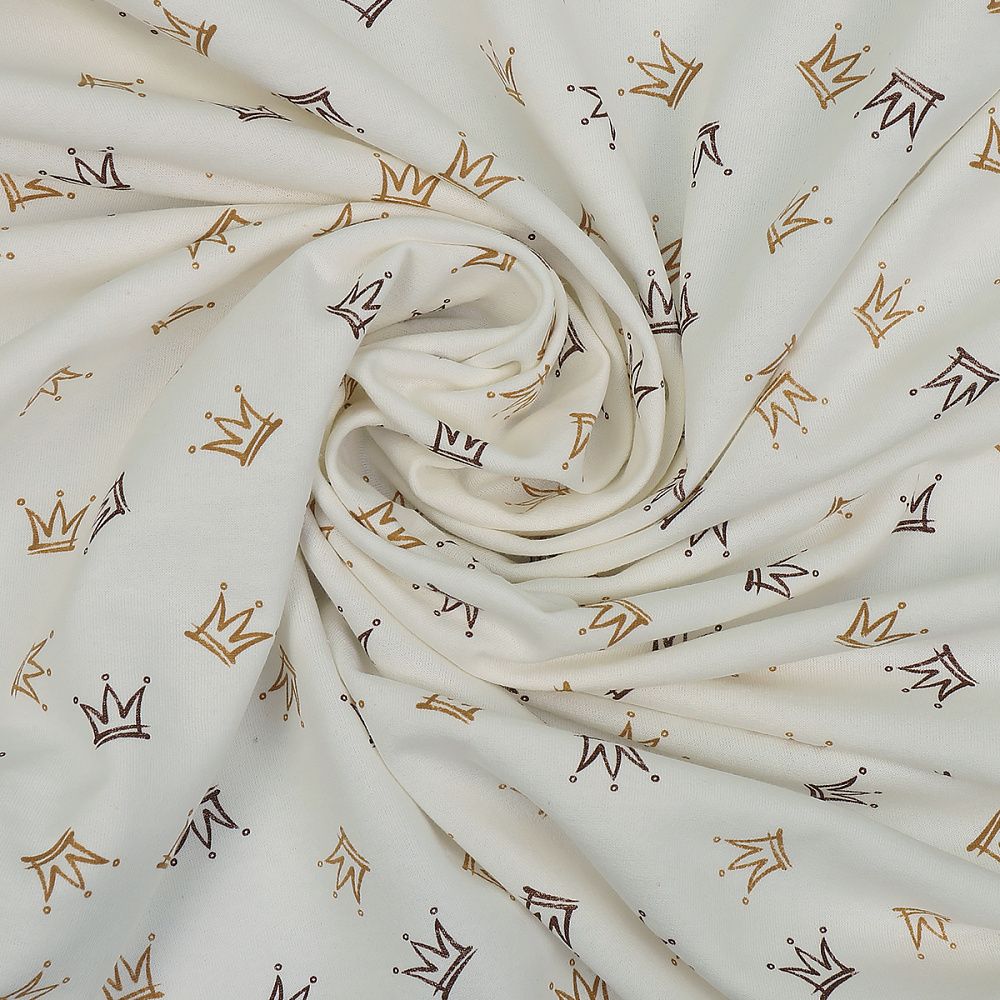 Футер 2-нитка начес 190 г/м², 100-100 см / 6 метров, N-ДЛ190-01, цв.бел/бежевый