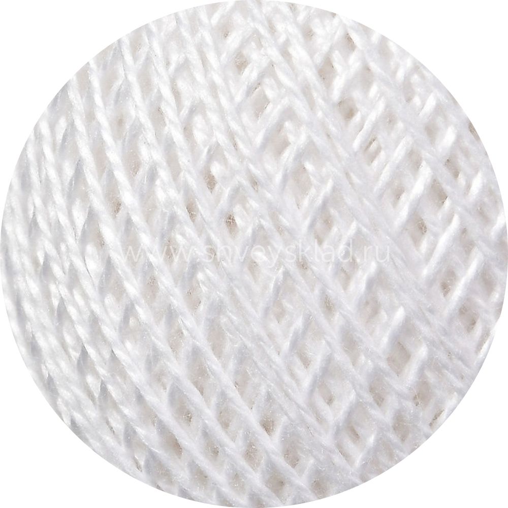 Пряжа ПНК им.Кирова Ирис / уп.20 мот. по 25 г, 150м, 0101 белый