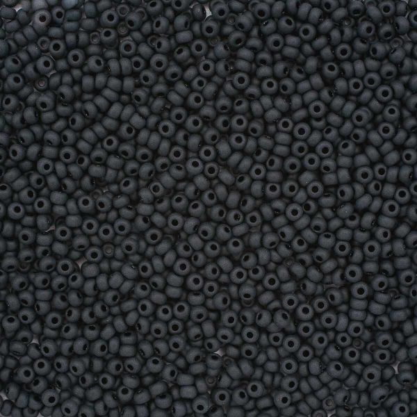 Бисер Preciosa непрозрачный черный матовый 10/0 круг.отв, 20гр, уп.5 шт