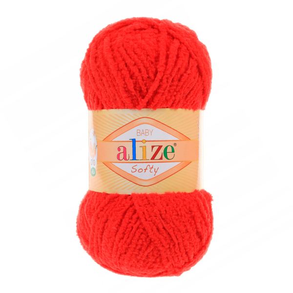 Пряжа Alize (Ализе) Softy / уп.5 мот. по 50 г, 115м, 056 красный A
