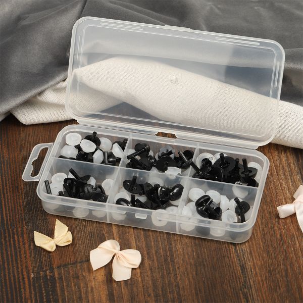 Набор носов №3 в органайзере винтовые пластик цв.черный, 58 шт