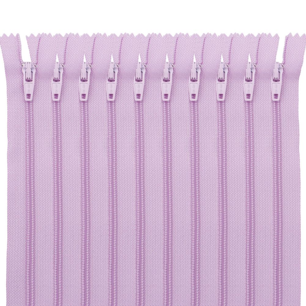 Молния спираль (витая) брючная Т3 (3 мм) 1 зам., н/раз., 20 см, автомат, сирень авт. 20 см, ГР, 30110, 10 шт