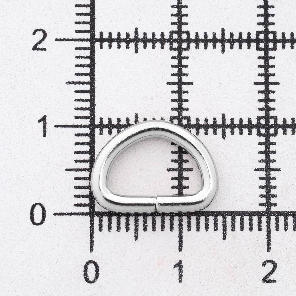 Полукольцо сварное металл внутр. 10 мм (внешн. 14х11.5 мм, ⌀2 мм), 100 шт, никель