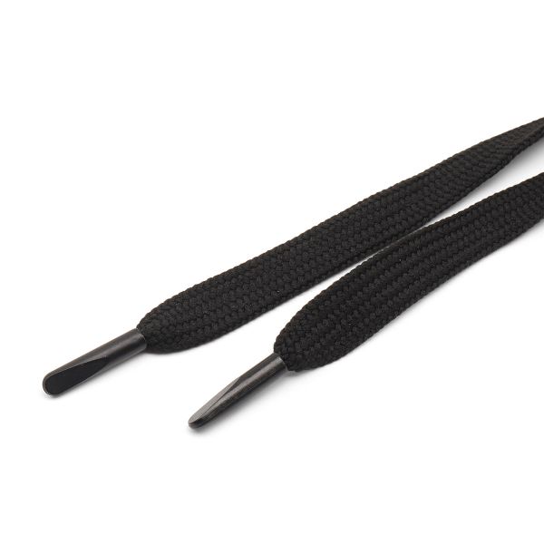 Шнурки плоские с металлическим наконечником 10.0 мм / 150 см, 50 пар (100 шт), черный, 6220-0134