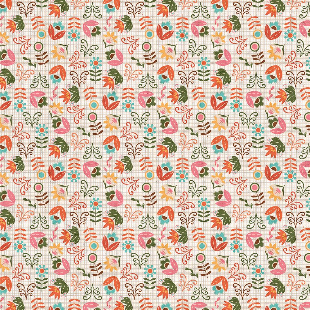 Ткань для пэчворка Peppy Лесные жители, рулон 112 см / 5 метров, ЛЖ-14 белый, Peppy