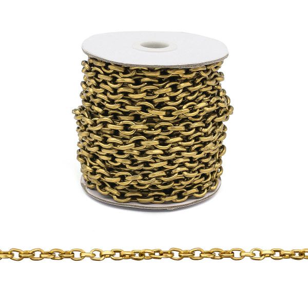 Цепь алюминиевая 10,5х7,6 мм, 10 м, антик