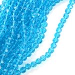 Бусины стекло 10 мм, граненые рондель на нитях, цв. 04 бирюзовый уп. 1х72 Бусины стекло