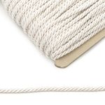Шнур витой ⌀5.0 мм / 50 метров, вискоза, 90/23 белый