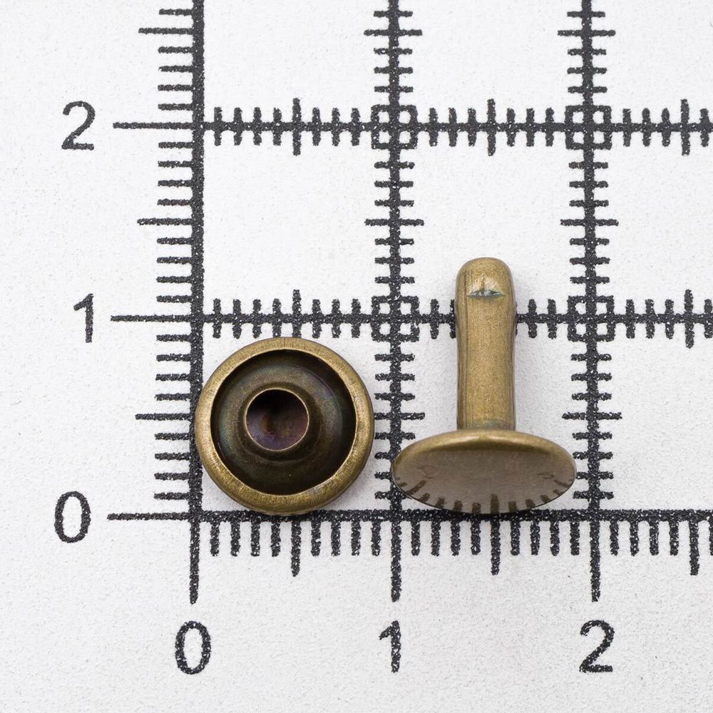 Хольнитены двухсторонние ⌀9 мм, h=11 мм, цв.антик, 100 шт