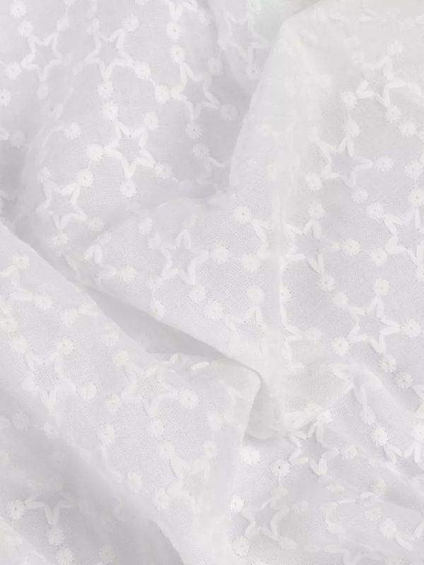 Ткань шитьё (прошва) 100 г/м², 150 см / 2 метра, TBY.Emb.8228.1.2, цв.01 белый