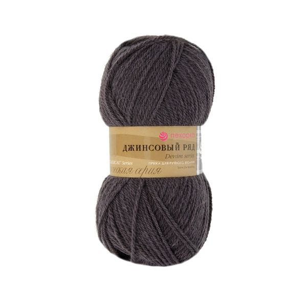 Пряжа Пехорская ПТ Джинсовый ряд объёмный 50% шерсть, 50% акрил, 10 шт, х100 г 250 м, №826 М, Пехорка Джинсовый ряд объёмный