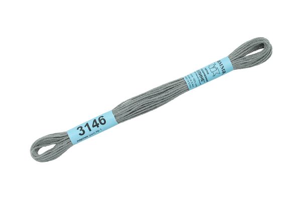 Мулине Gamma 100% хлопок, цв.3146 серый, 24 мотка по 8 метров