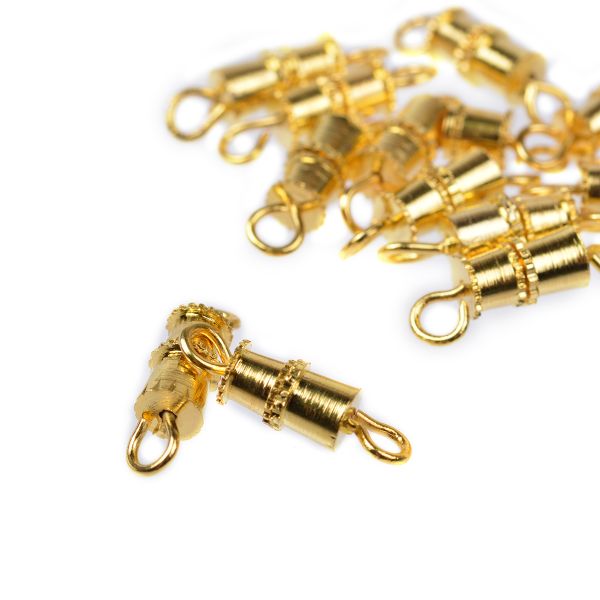 Замок винтовой для бус арт.MH.11193-1 цв.золото 12х4мм уп.50 шт