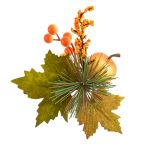 Веточка декоративная осенняя с ягодами, яблоком и хвоей 22 см, 3 шт, 01, Blumentag