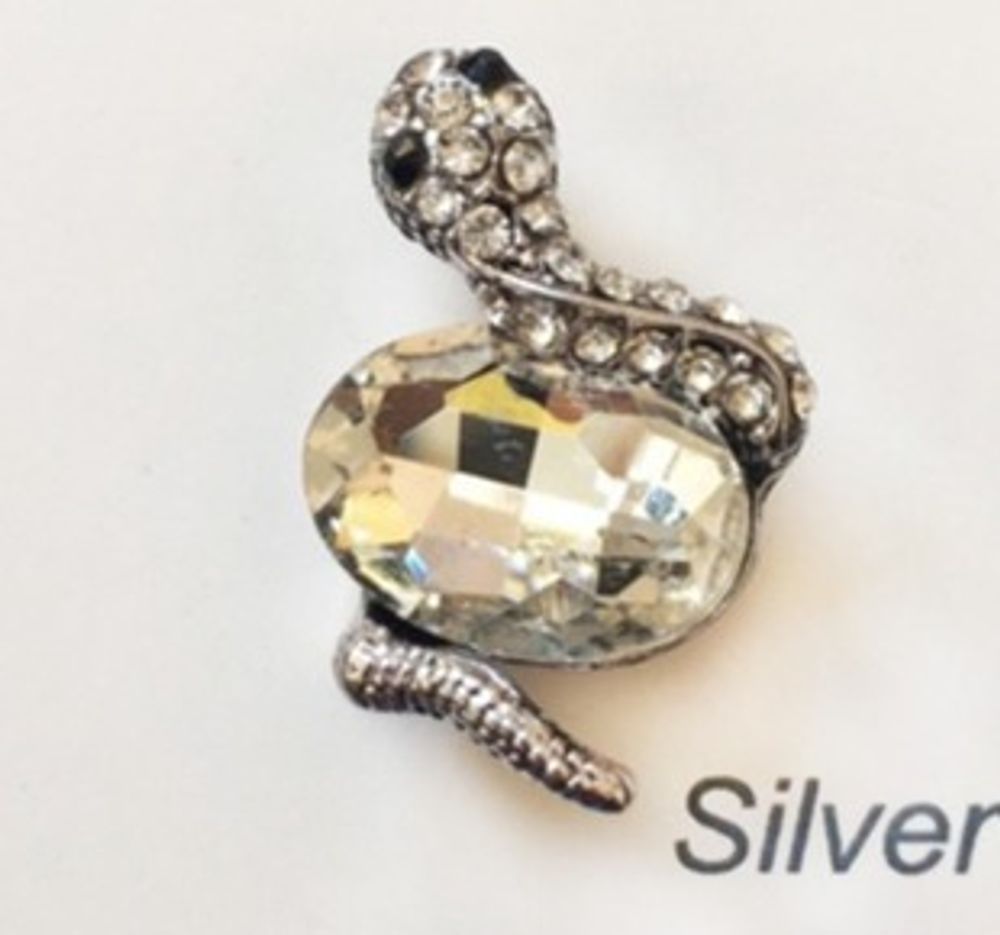 Брошь декоративная 23х16 мм, silver серебро черненое, 2 шт /TOS/