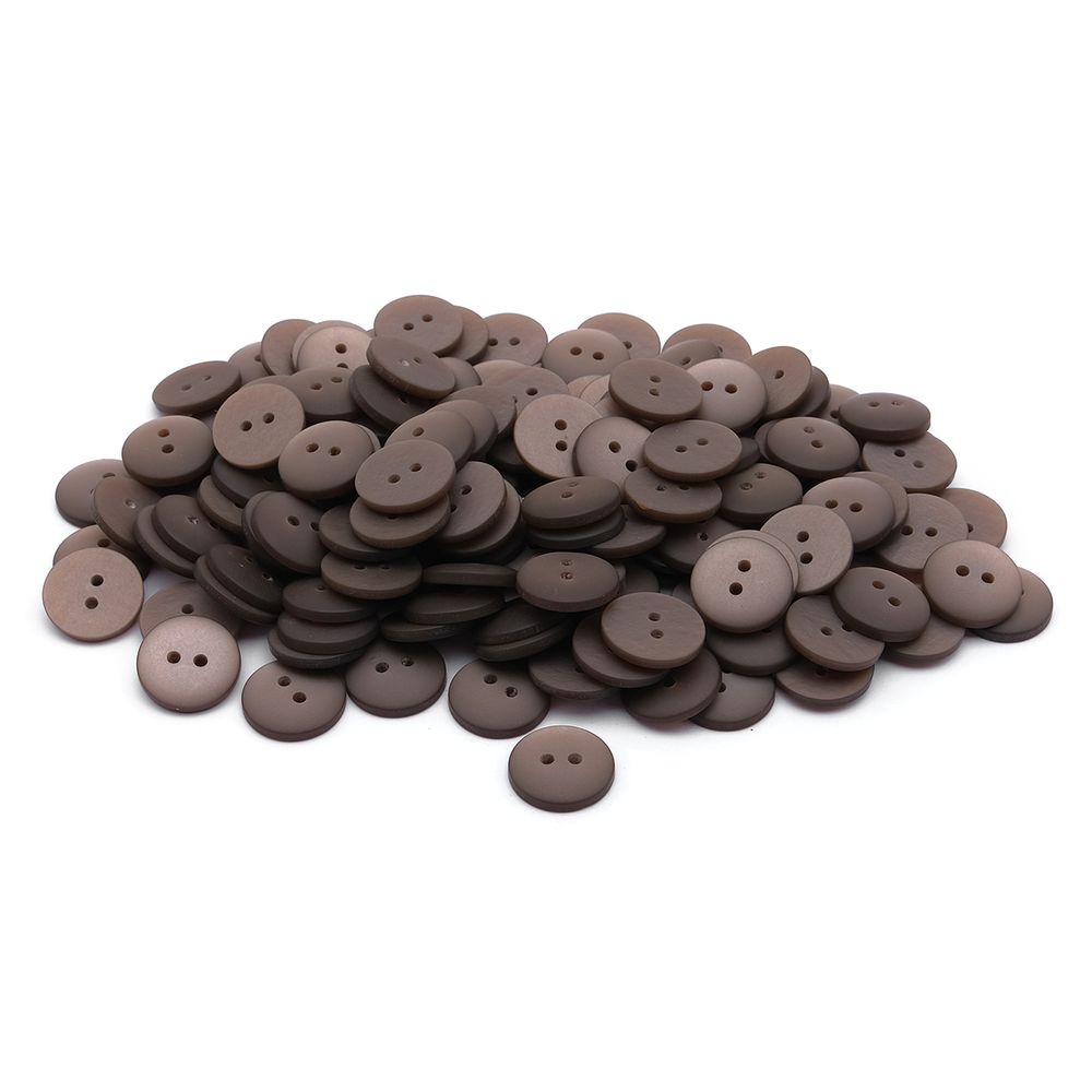 Пуговицы на 2 прокола 22L (14мм), пластик (col.25 светло-коричневый), CR-K18M, 144 шт