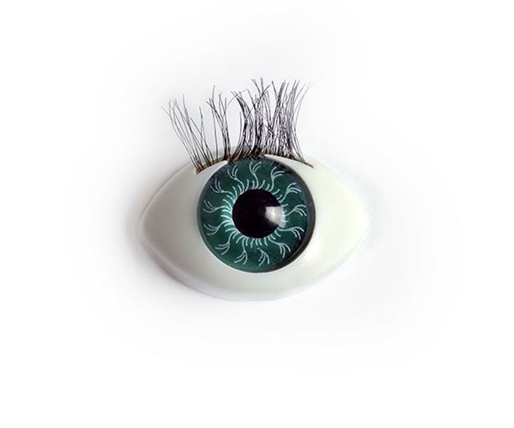 Глаза для кукол и игрушек с ресницами, TK-22, цв. бирюза, уп. 10 шт