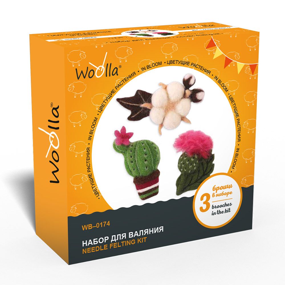 Набор для валяния Woolla, Цветущие растения, Woolla WB-0174