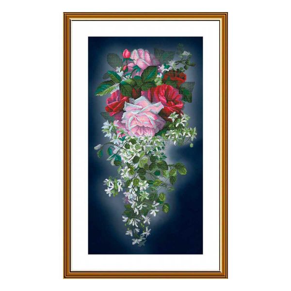 Набор для вышивания нитками Нова Слобода, Цветочный каскад 29х55 см