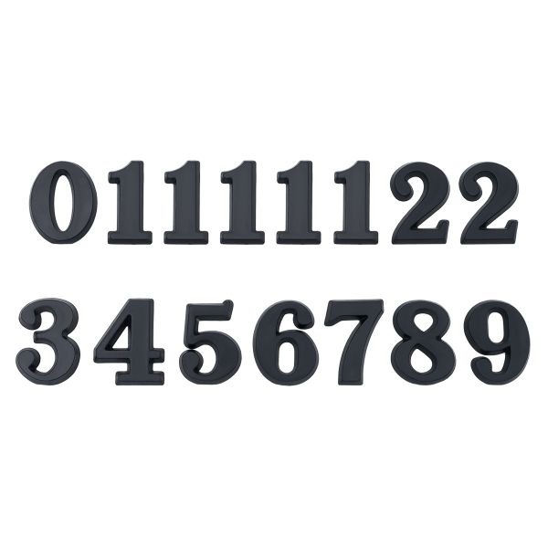 Цифры арабские для часов, высота 25 мм, пластик (ZB-10054 черный)