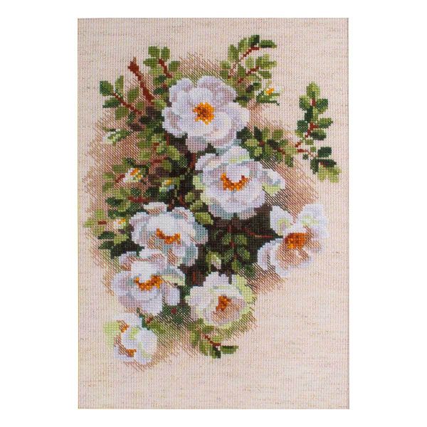 Набор для вышивания нитками Риолис, Белый шиповник, 21х30 см