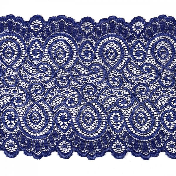 Кружево бельевое эластичное 180 мм / 3 м, TBY.L1351, цв.L1832 синий, Kruzhevo
