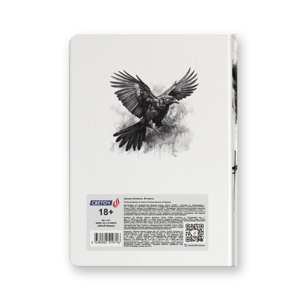 Бизнес-блокнот, мат. лам. + выбор. лак, тониров. блок, евроформат 64 л. 24 шт, французская клетка, Милый призрак 000913, Светоч 64ББТ_93_5_0