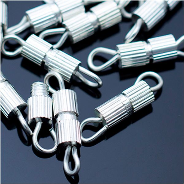 Замок винтовой для бус, 8х3мм, уп. 5 шт Astra&Craft (MH.11191-2 серебро)