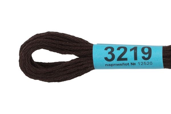 Мулине Gamma 100% хлопок, цв.3219 т.т.коричневый, 24 мотка по 8 метров