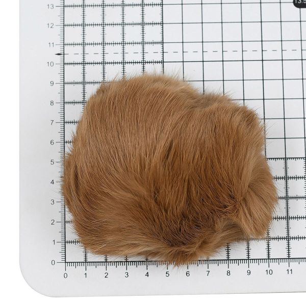 Помпон из искусственного меха 100 мм, кролик, 2 шт, F т.бежевый