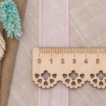 Лента декоративная с волнистым краем 38.0 мм / 18.29±1 метров, 100% органза, (нежно-розовый)