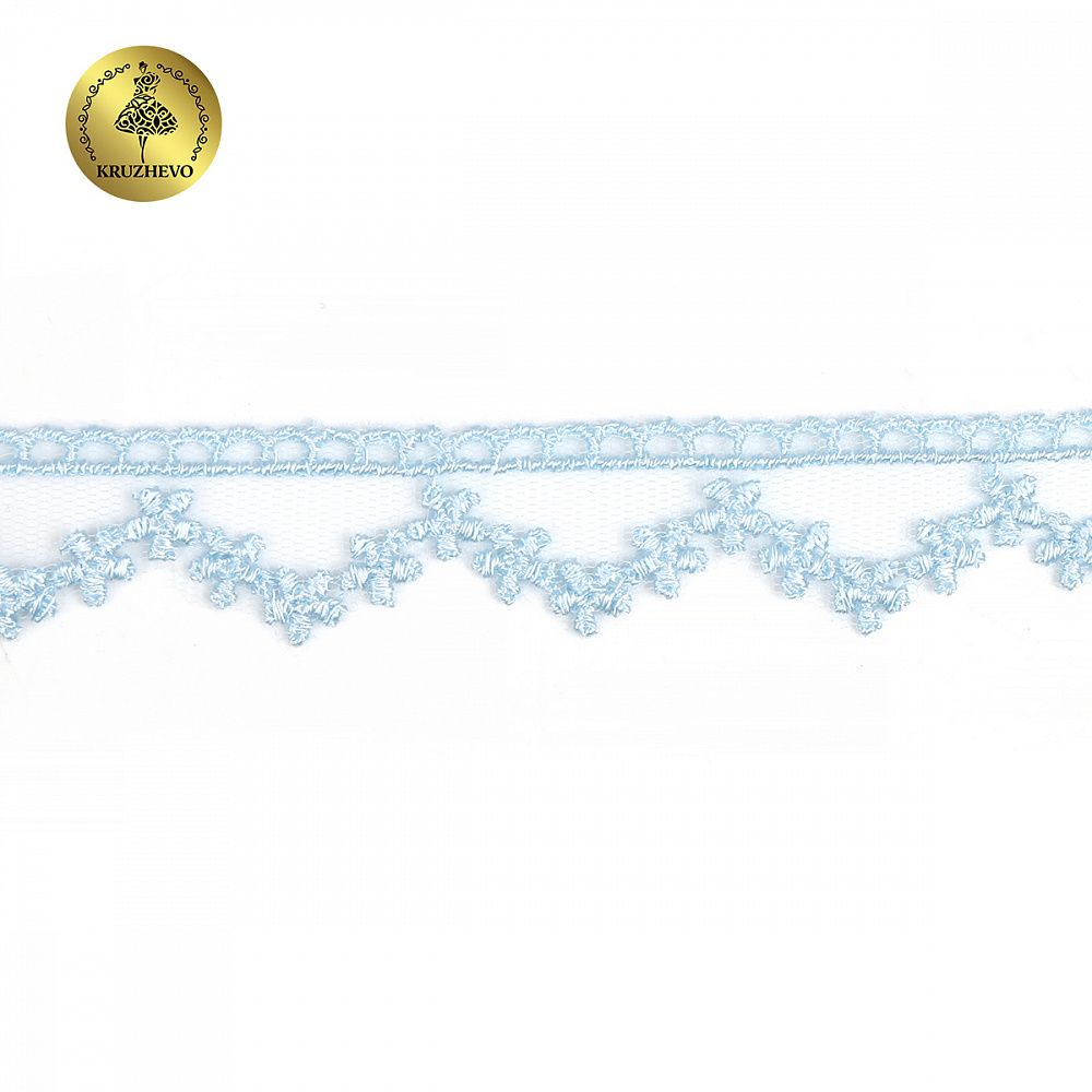 Кружево на сетке 20 мм, TR.7018, 06 голубой, 9м, Kruzhevo