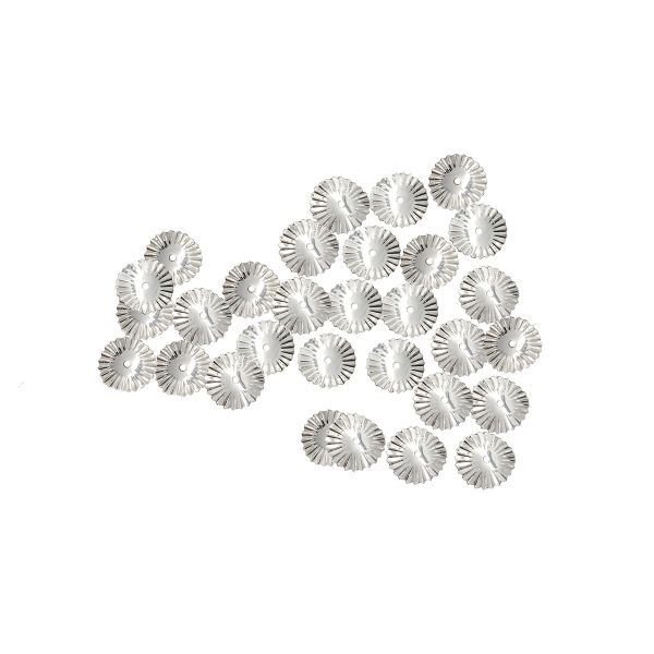 Пайетки фигурные рельефные 10 мм, Астра 10г, 1 серебро, уп.10 шт