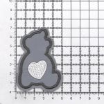 Термоаппликация светоотражающая Мишка с сердцем, 70х50 мм, LA424, 3 шт